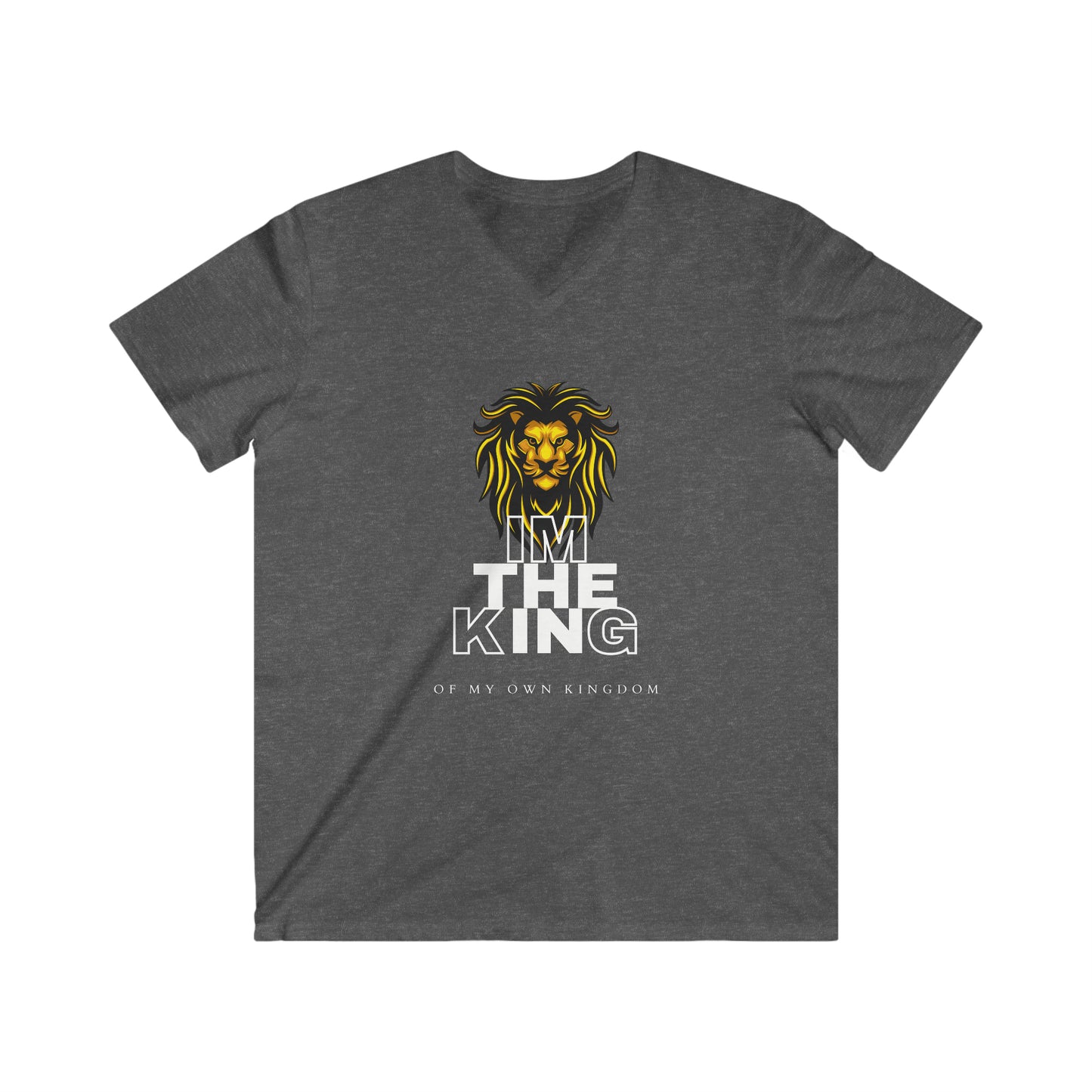 Men's T Shirt I Am The King Graphic Men's Fitted V-Neck Short Sleeve Tee