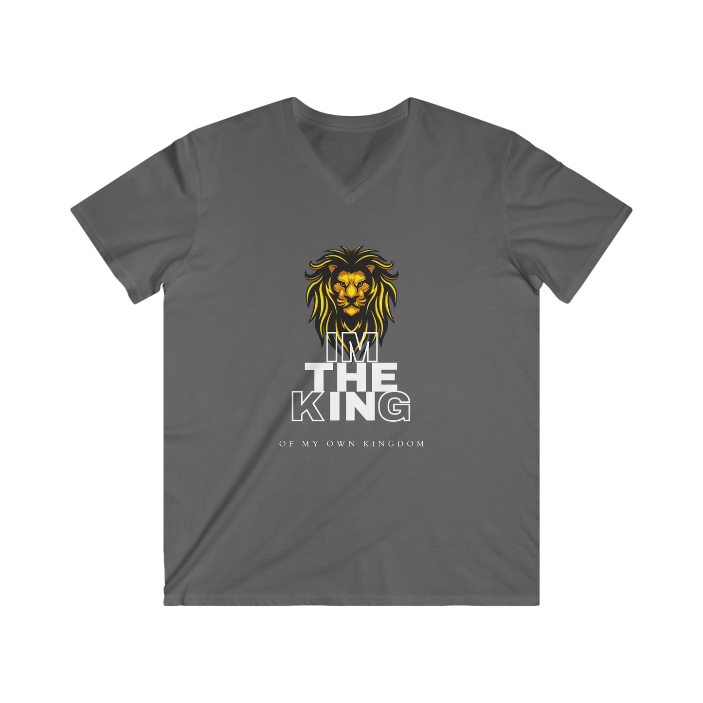 Men's T Shirt I Am The King Graphic Men's Fitted V-Neck Short Sleeve Tee