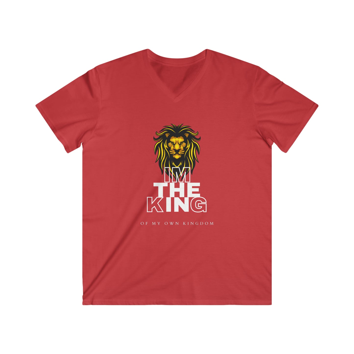 Men's T Shirt I Am The King Graphic Men's Fitted V-Neck Short Sleeve Tee