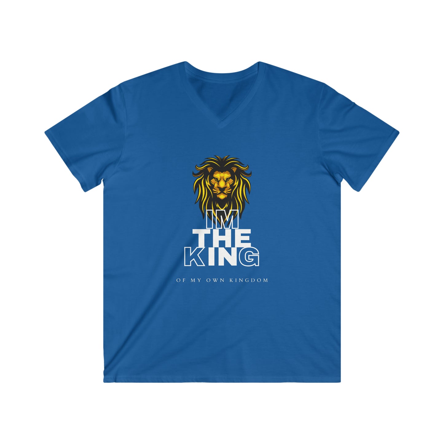 Men's T Shirt I Am The King Graphic Men's Fitted V-Neck Short Sleeve Tee