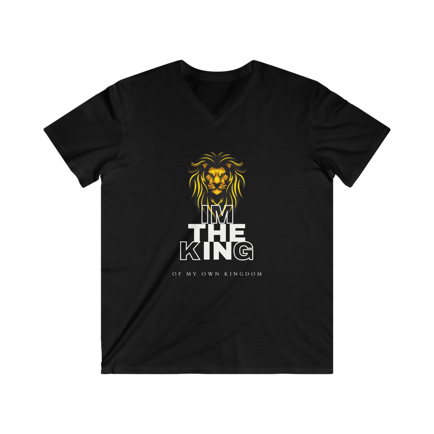 Men's T Shirt I Am The King Graphic Men's Fitted V-Neck Short Sleeve Tee