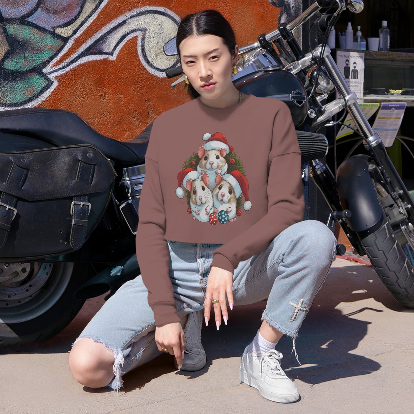 Christmas Sweatshirt Graphic Cropped