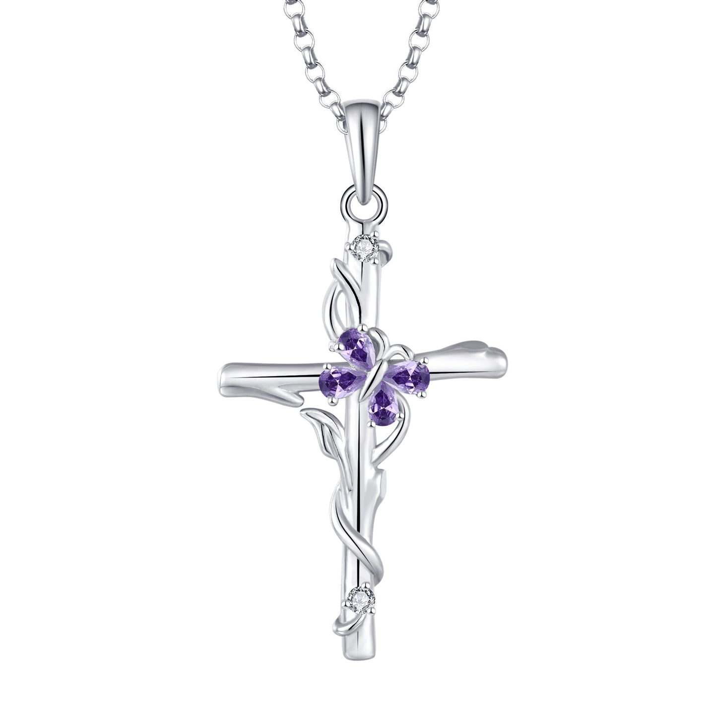 Silver Pendant Cross Necklace Sterling Silver Women S925 Silver Jewellery Zircon Jewellery