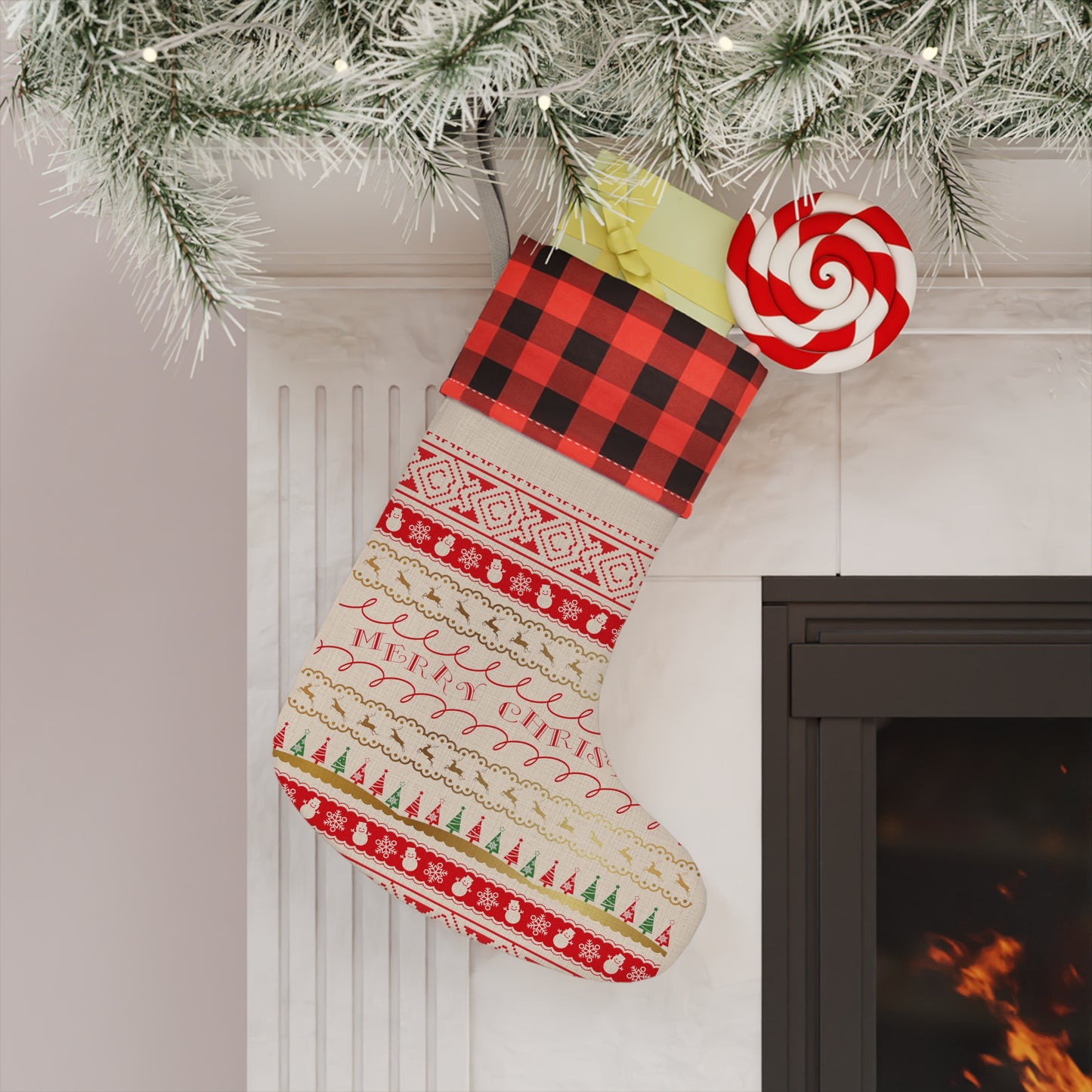 Colourful Christmas Santa Gift Stocking